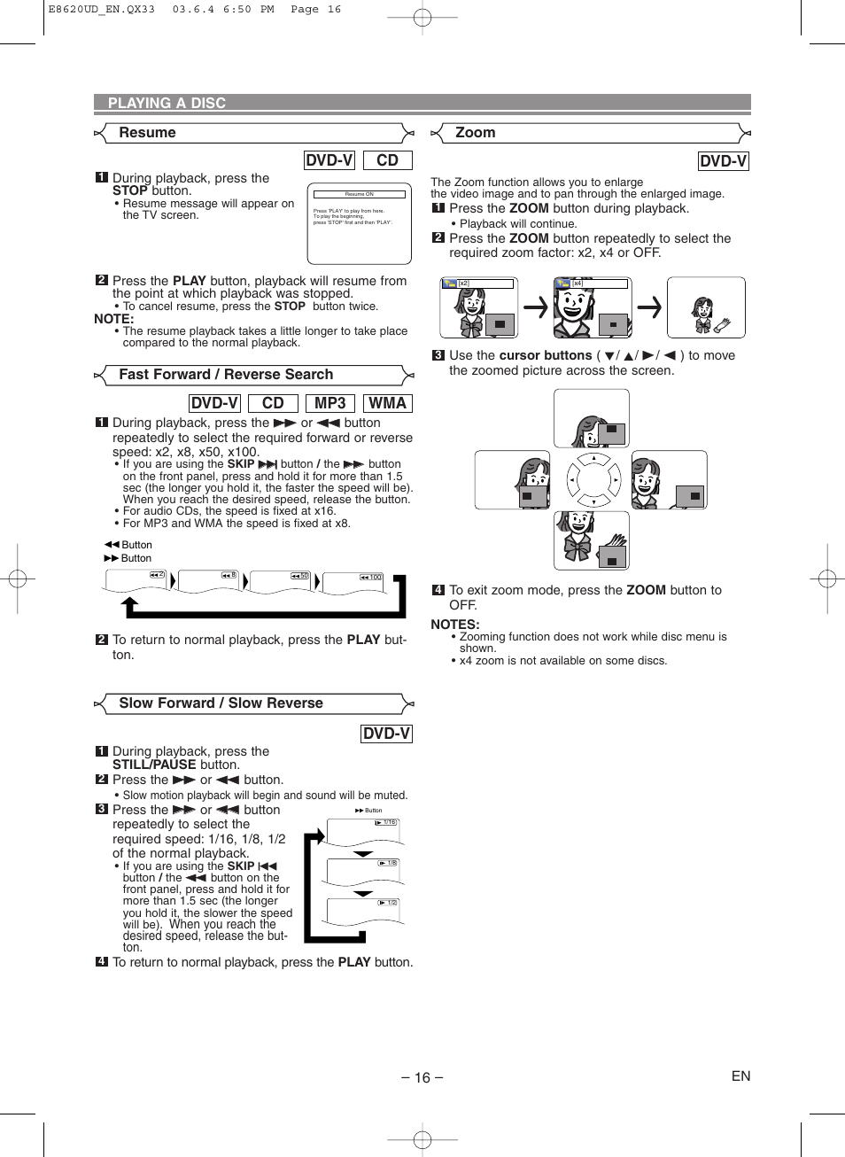 Dvd-v, Wma mp3 cd dvd-v, Cd dvd-v | Denon DVM-715 User Manual | Page 16 / 86