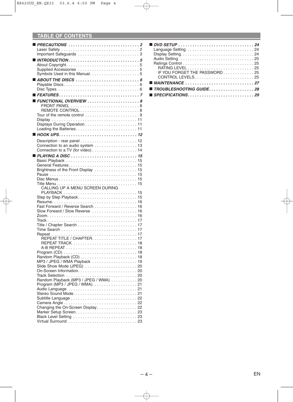 Denon DVM-715 User Manual | Page 4 / 86