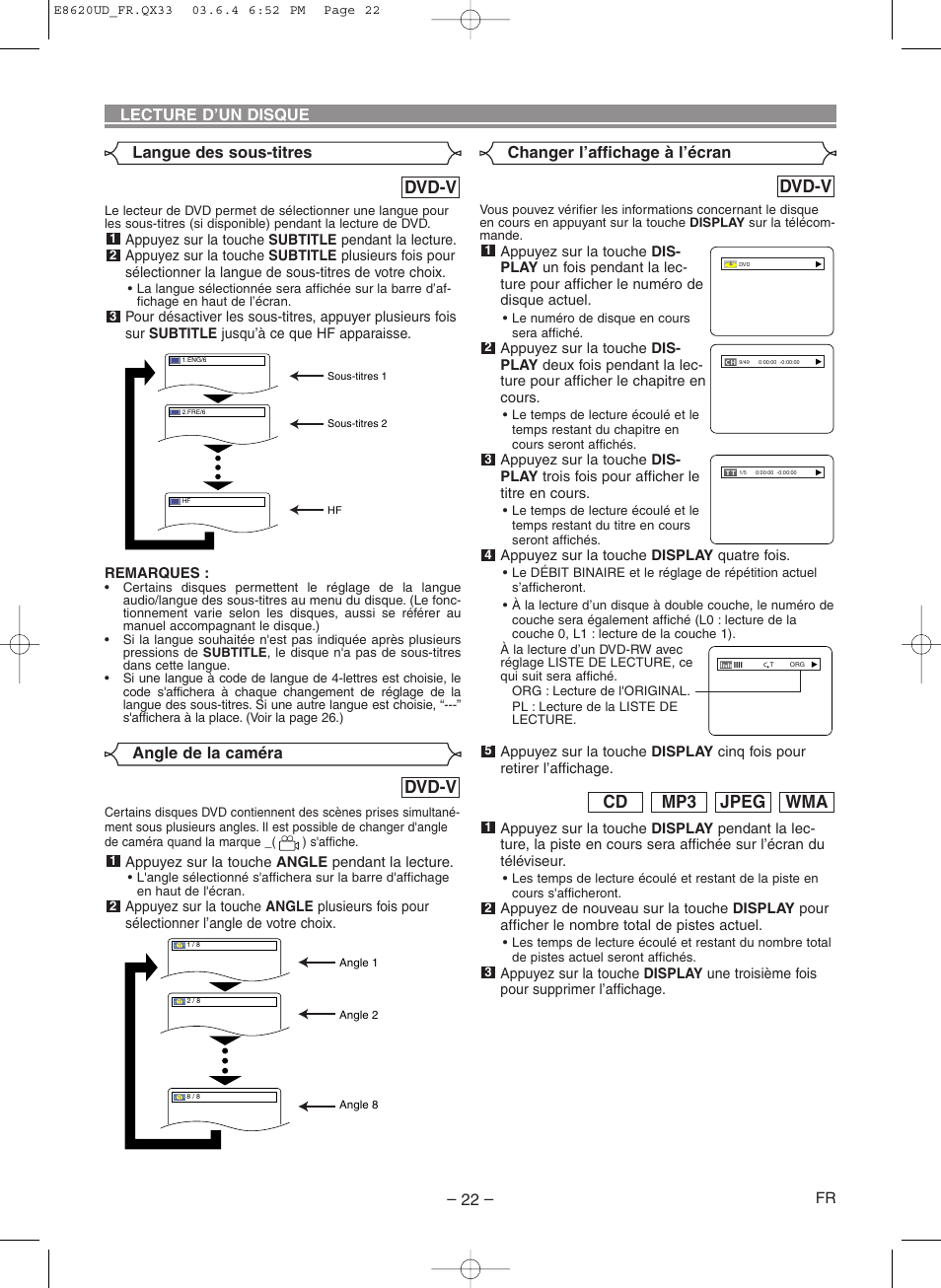 Dvd-v, Wma jpeg mp3 cd | Denon DVM-715 User Manual | Page 50 / 86
