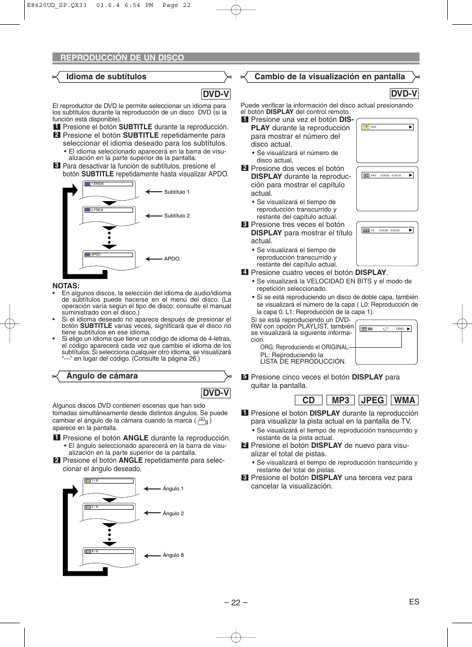 Dvd-v, Wma jpeg mp3 cd | Denon DVM-715 User Manual | Page 78 / 86