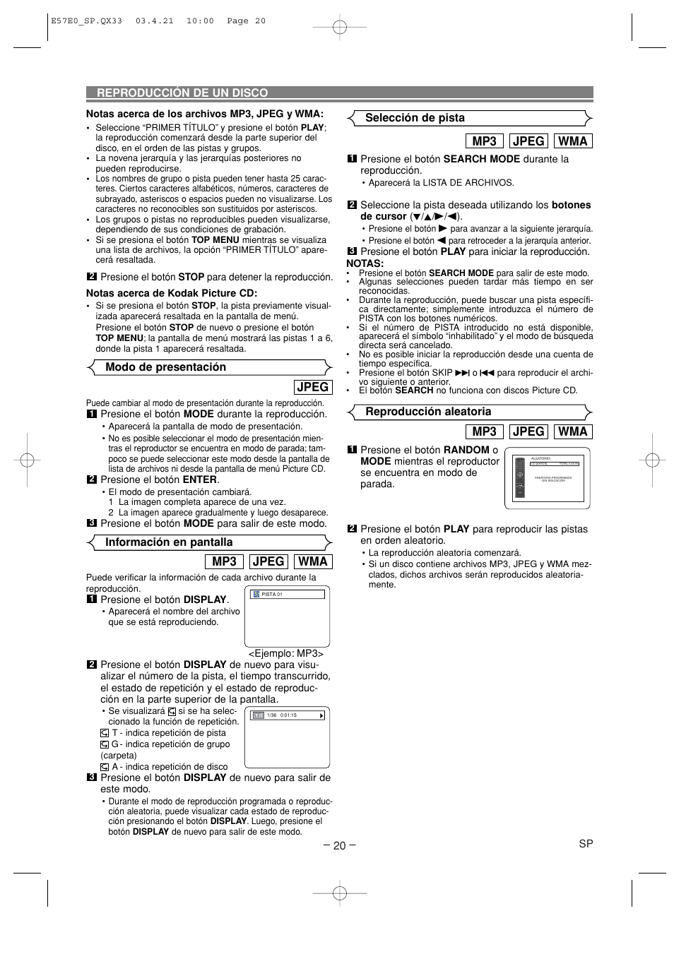 Wma jpeg mp3, Jpeg | Denon DVD-910 User Manual | Page 76 / 86