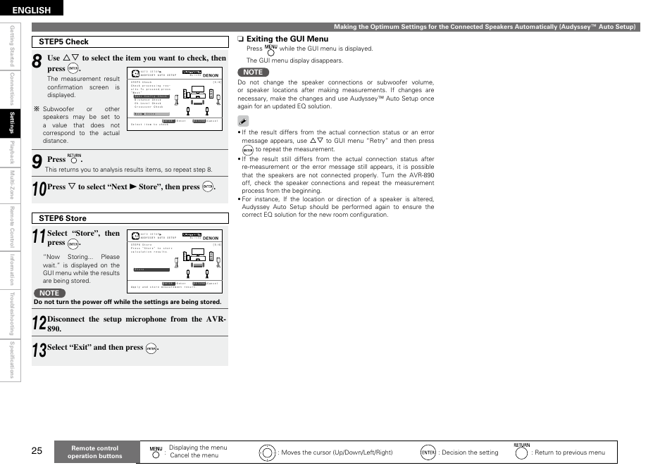 English | Denon AVR-890 User Manual | Page 28 / 76