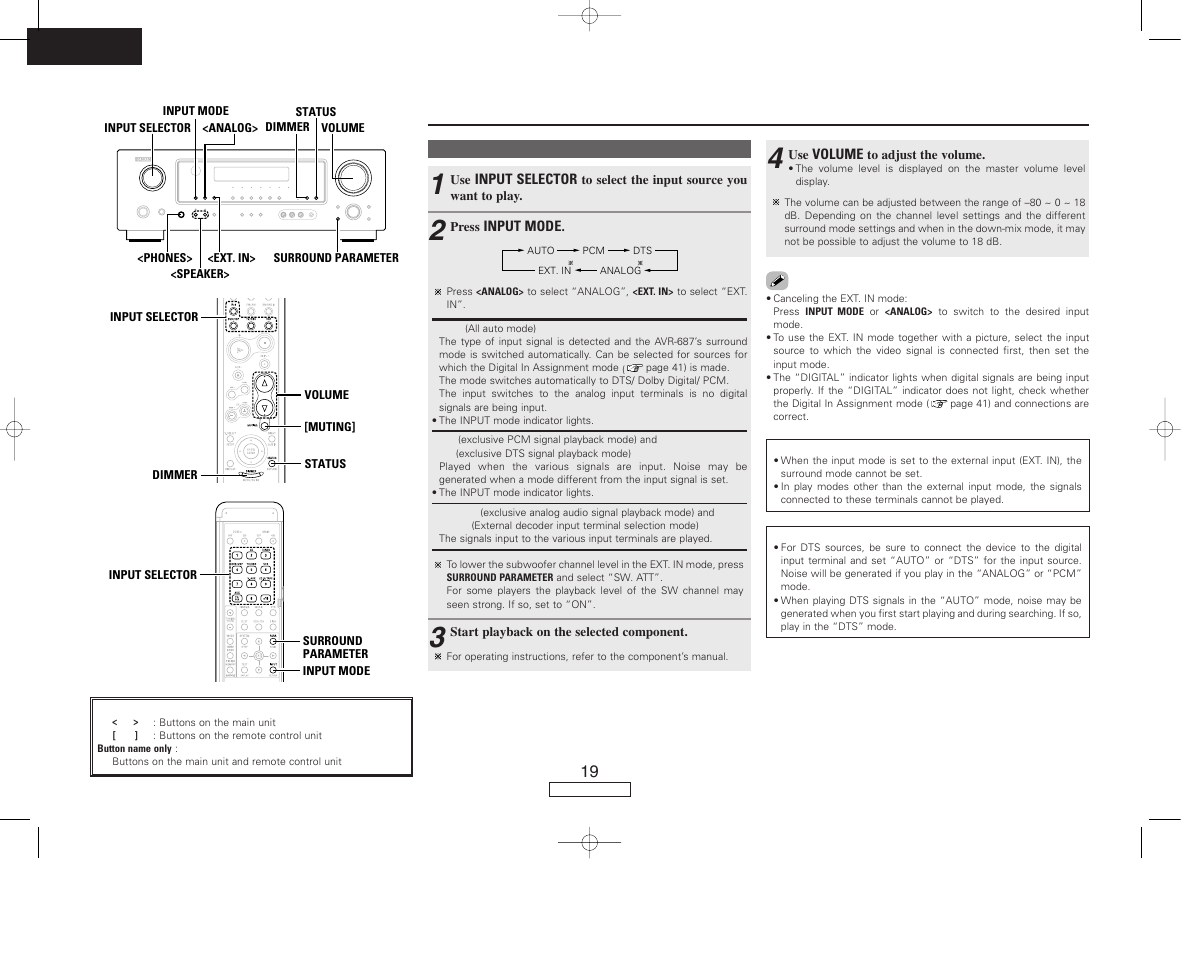 Basic operation | Denon AVR-687 User Manual | Page 22 / 64
