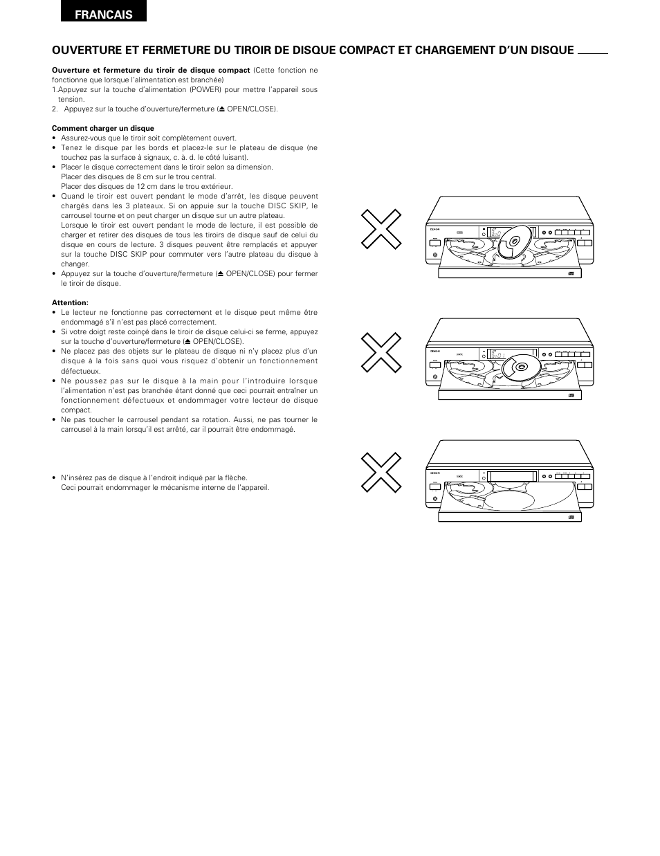 Francais | Denon DCM-370 User Manual | Page 20 / 38
