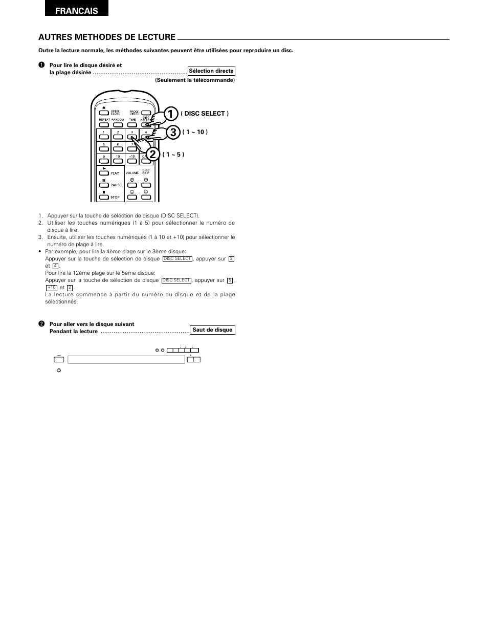 Francais, Autres methodes de lecture | Denon DCM-370 User Manual | Page 22 / 38