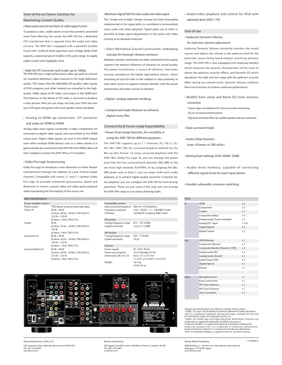 Denon AVR 790 User Manual | Page 2 / 2