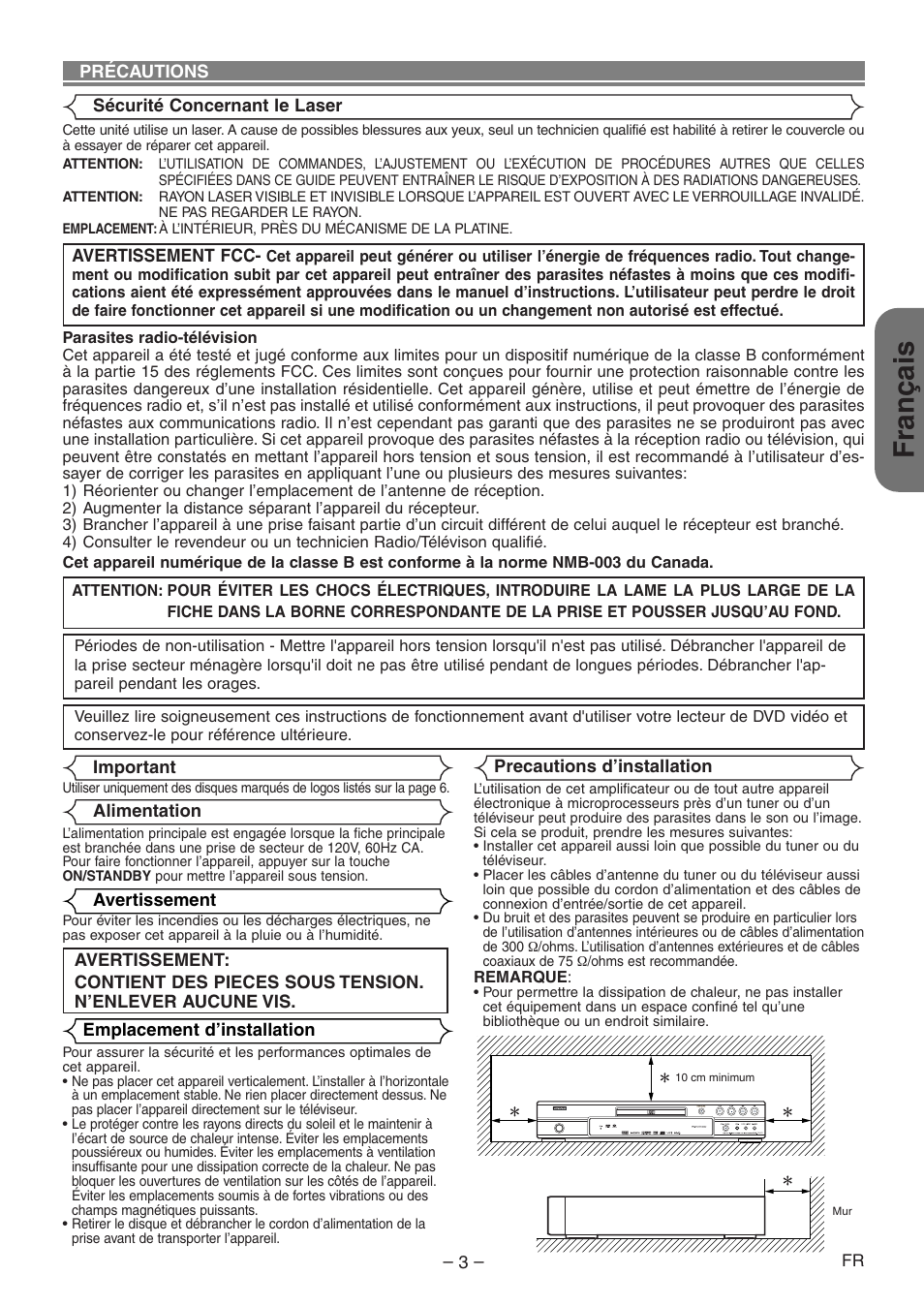 Français | Denon DVD-1930CI User Manual | Page 33 / 92