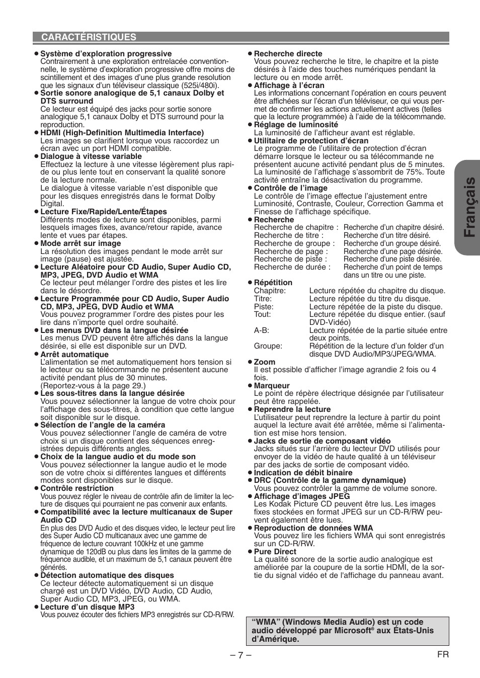 Français | Denon DVD-1930CI User Manual | Page 37 / 92