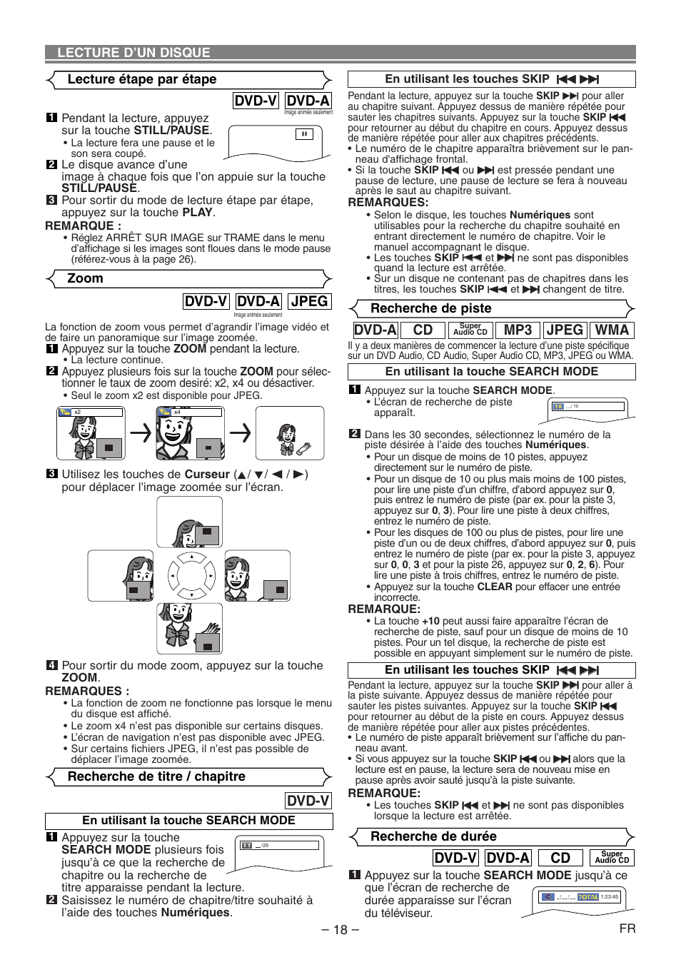 Dvd-v, Wma jpeg mp3, Cd dvd-a | Cd dvd-a dvd-v, Jpeg dvd-a dvd-v, Dvd-a dvd-v | Denon DVD-1930CI User Manual | Page 48 / 92