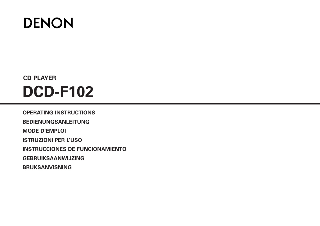 Denon DCD-F102 User Manual | 21 pages