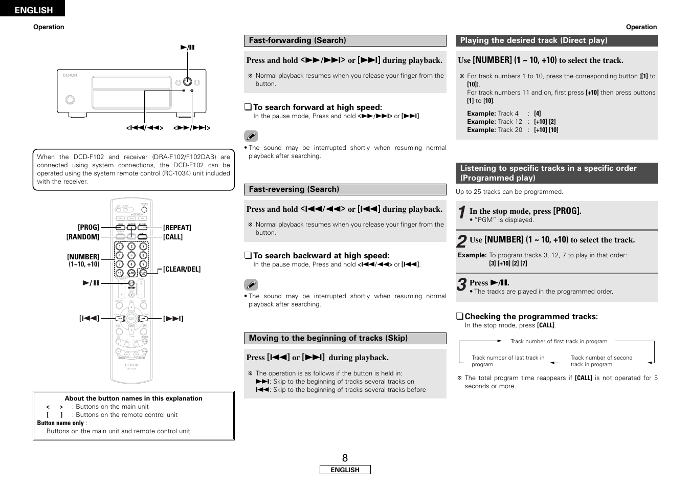 Denon DCD-F102 User Manual | Page 12 / 21