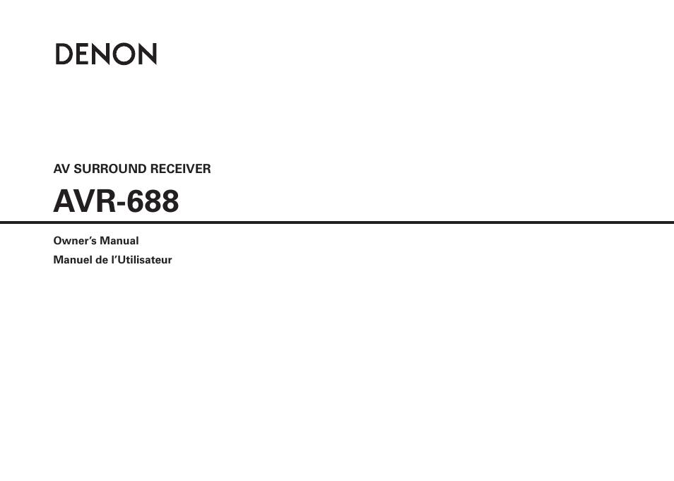 Denon AVR-688 User Manual | 68 pages