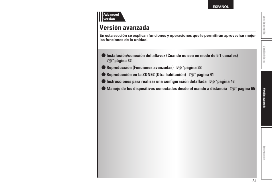 Versión avanzada | Denon AVR-2311CI User Manual | Page 34 / 90