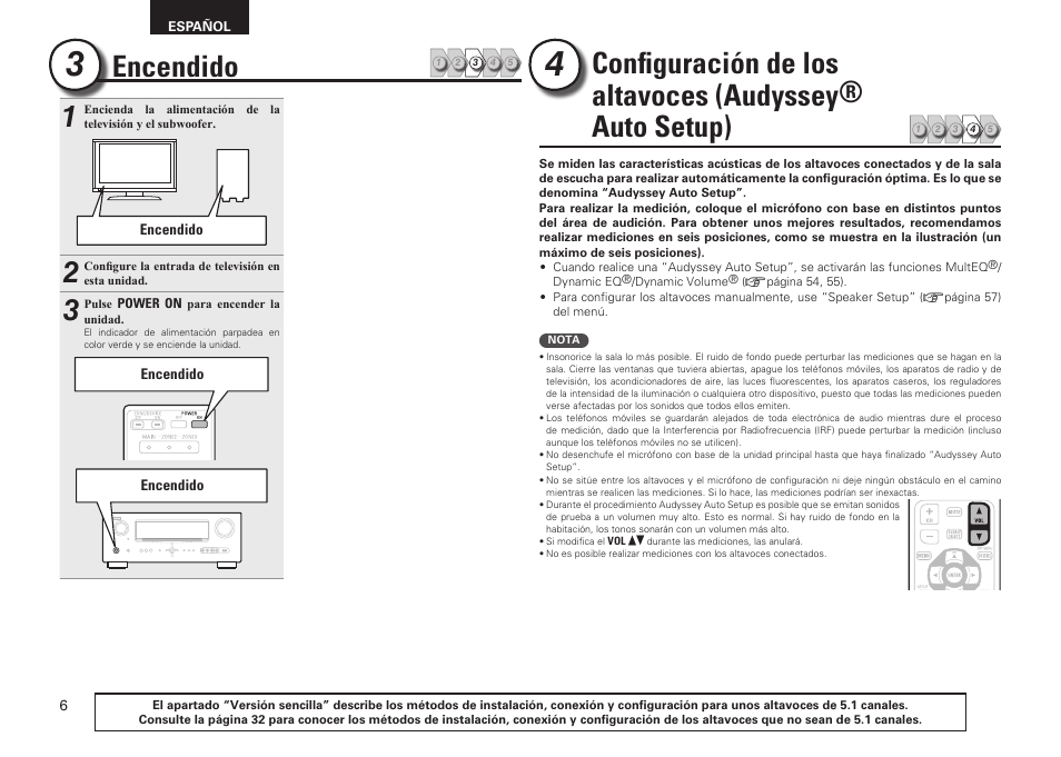 Encendido | Denon AVR-2311CI User Manual | Page 9 / 90