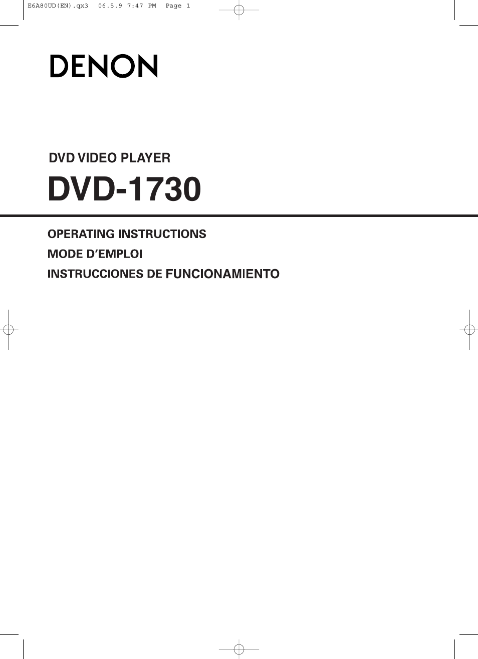 Denon DVD-1730 User Manual | 29 pages