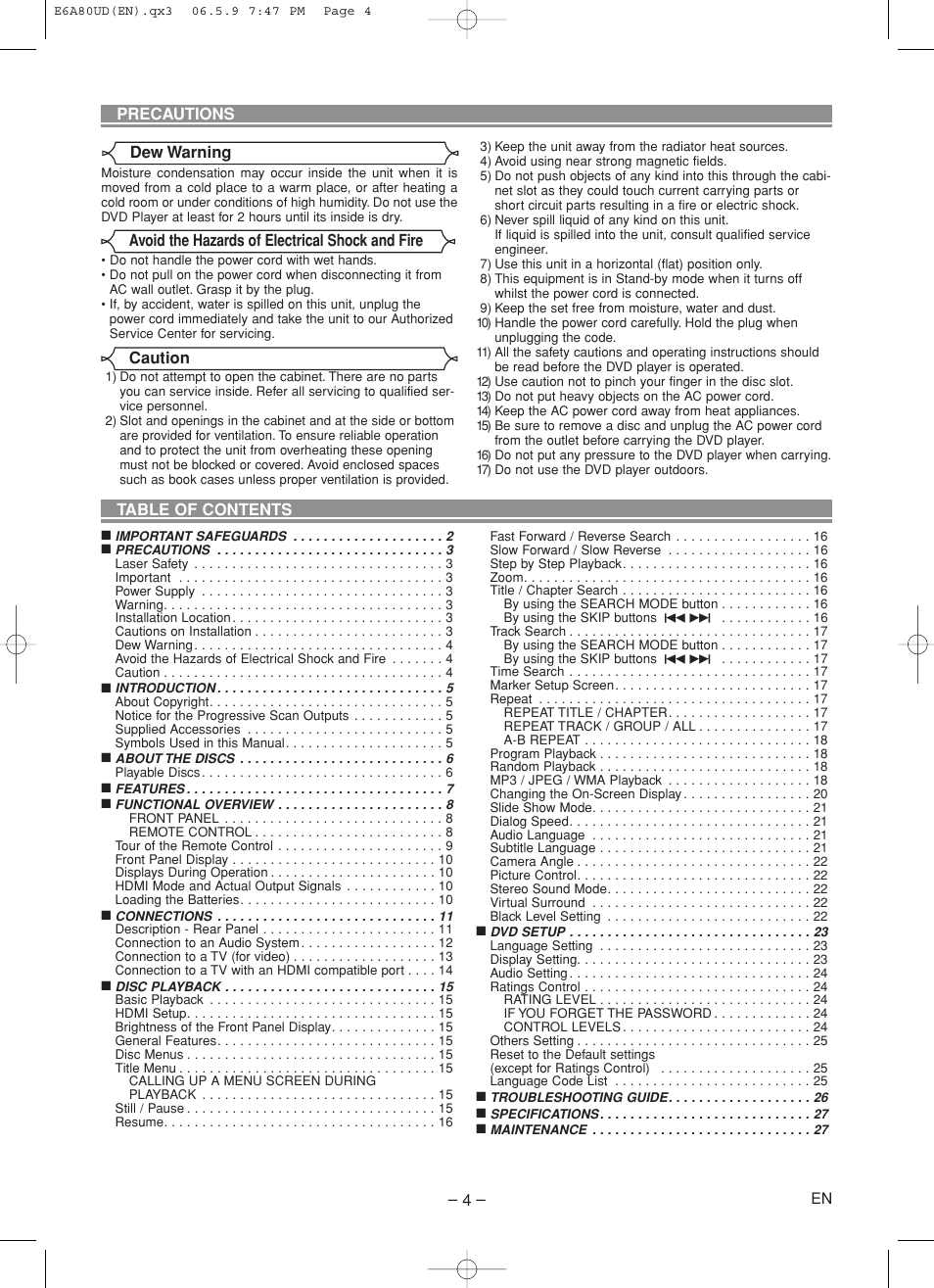 Denon DVD-1730 User Manual | Page 4 / 29