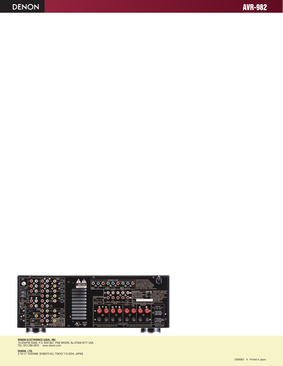 Avr-982 | Denon AVR-982 User Manual | Page 2 / 2