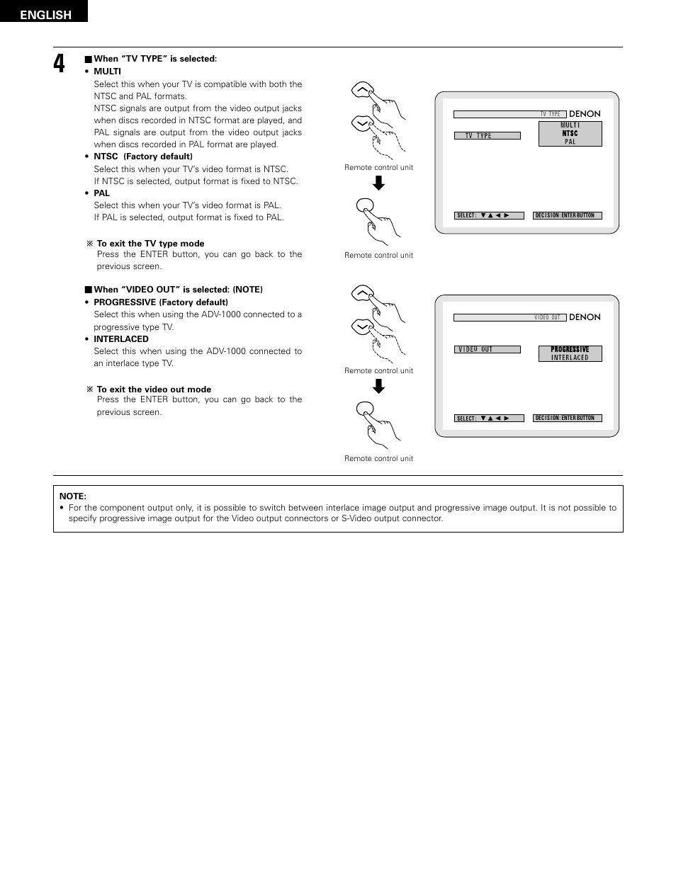 English | Denon ADV-1000 User Manual | Page 78 / 88