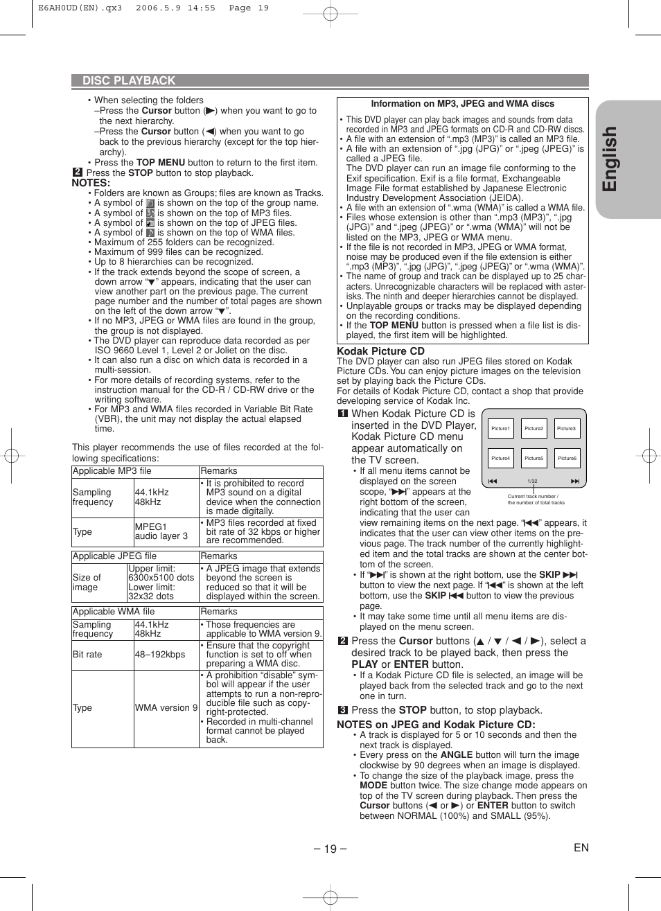 English | Denon DVD-557 User Manual | Page 19 / 84