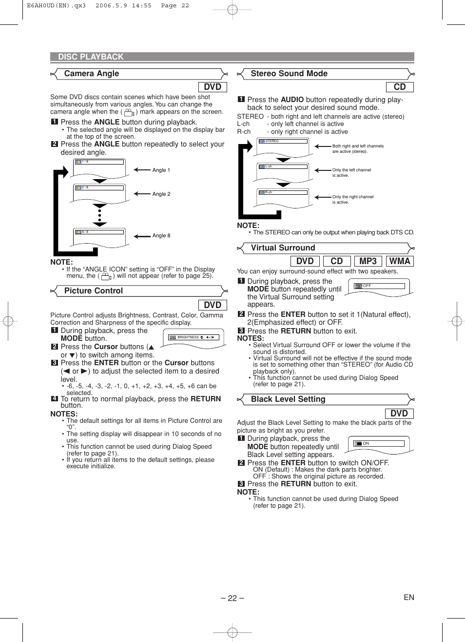 Wma mp3 cd dvd | Denon DVD-557 User Manual | Page 22 / 84