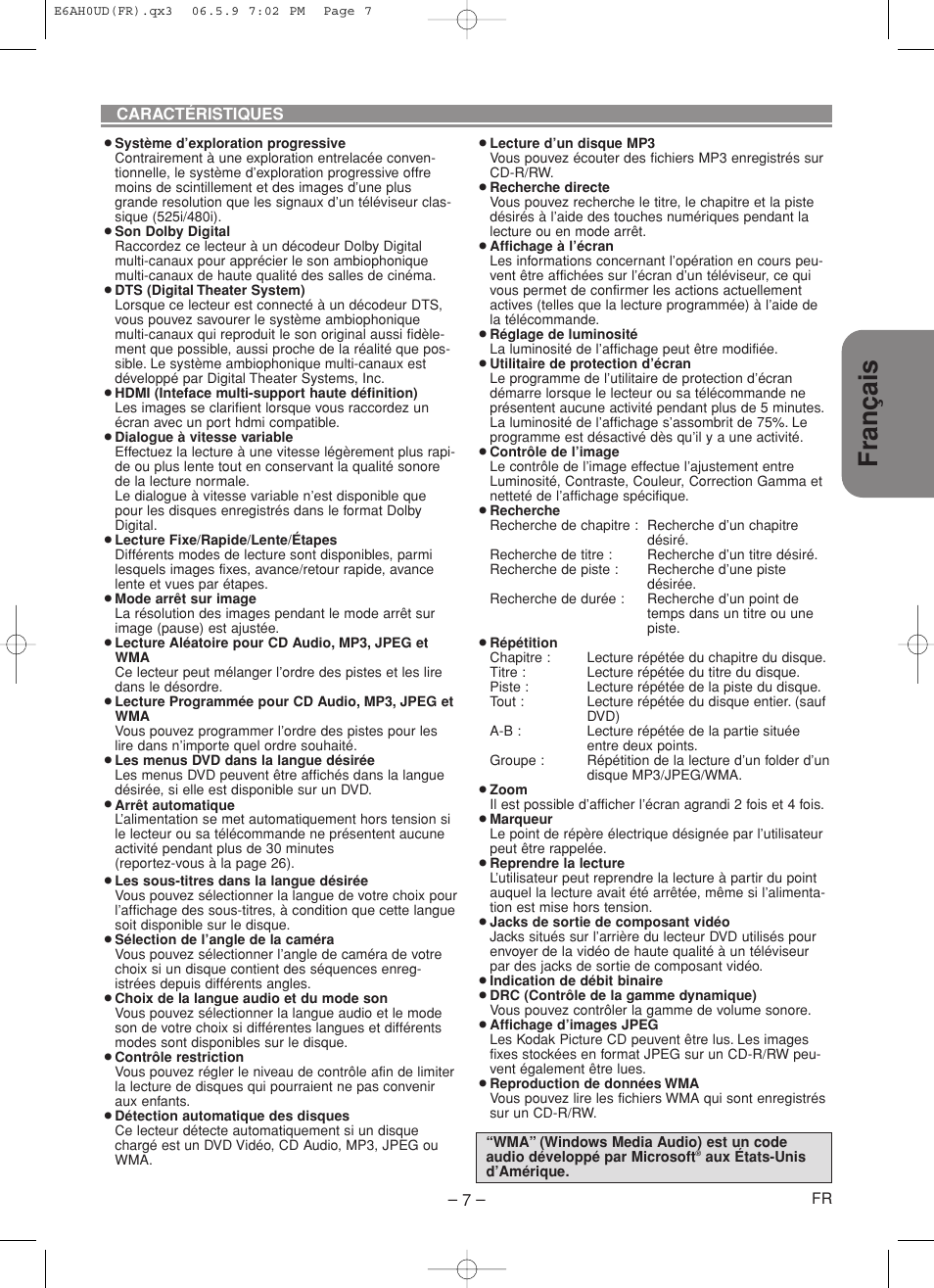 Français | Denon DVD-557 User Manual | Page 33 / 84