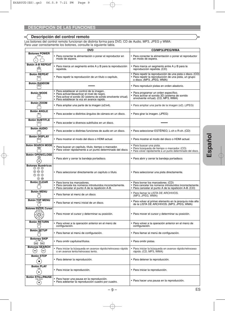 Español | Denon DVD-557 User Manual | Page 63 / 84