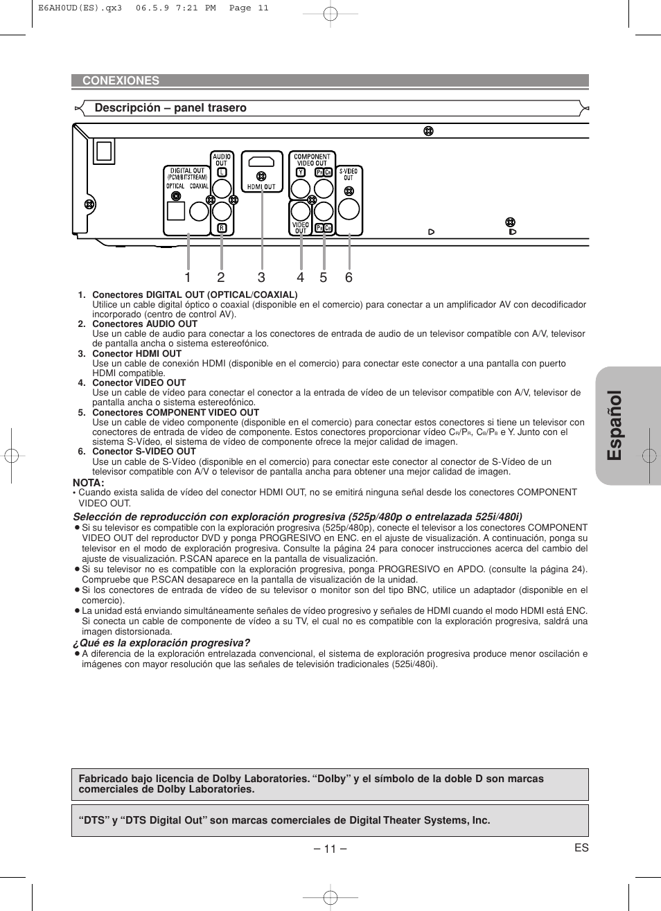 Españolespañol | Denon DVD-557 User Manual | Page 65 / 84