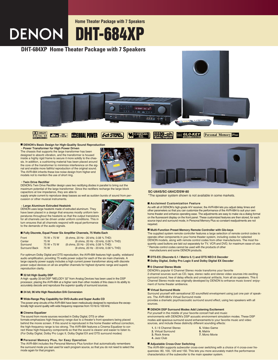 Denon DHT-684XP User Manual | 2 pages