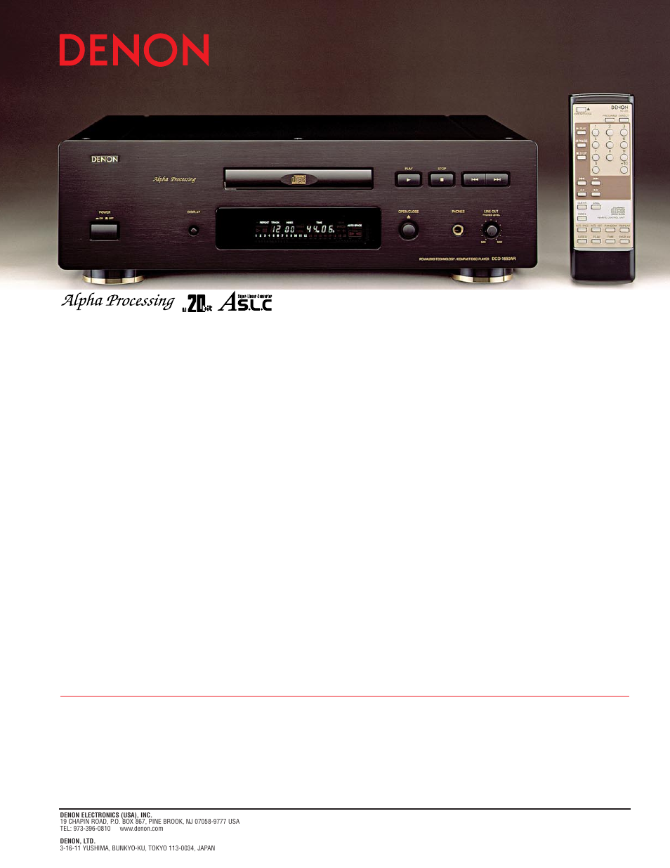 Denon DCD-1650AR User Manual | 1 page