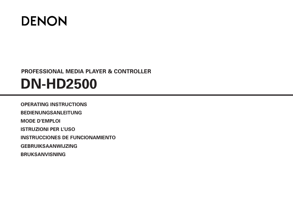 Denon DN-HD2500 User Manual | 30 pages