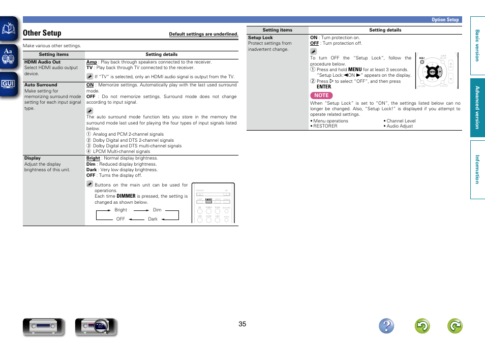 Other setup | Denon AVR-1312 User Manual | Page 38 / 63