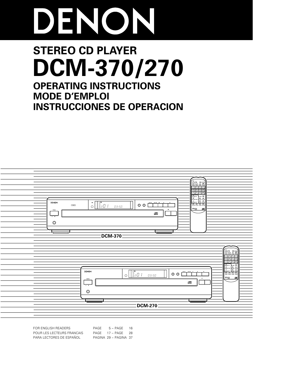 Denon DCM-370 User Manual | 38 pages