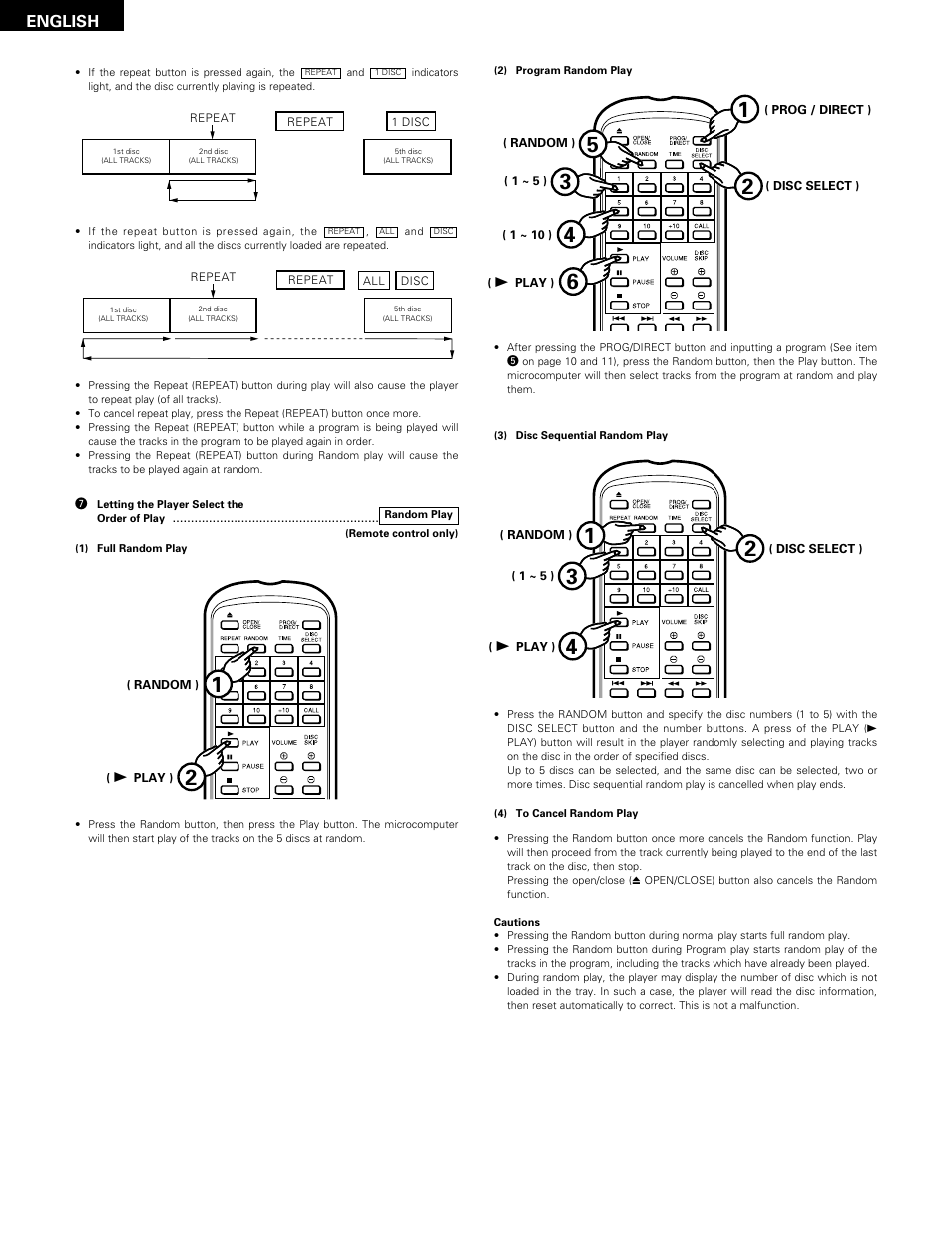 English | Denon DCM-370 User Manual | Page 12 / 38