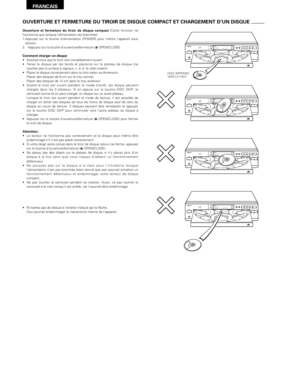 Francais | Denon DCM-370 User Manual | Page 20 / 38