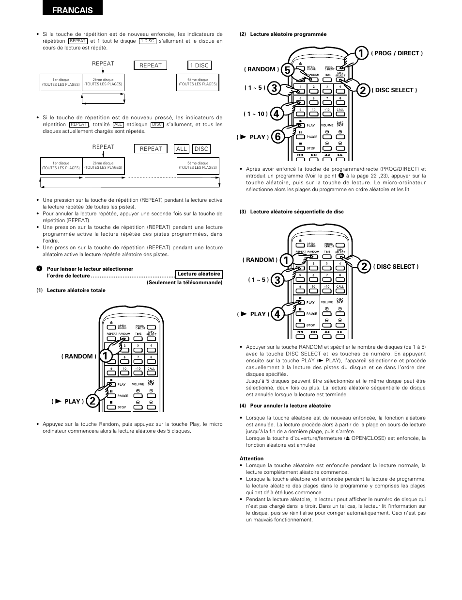 Francais | Denon DCM-370 User Manual | Page 24 / 38