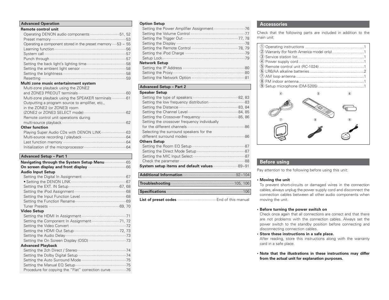 Denon AVR-4306 User Manual | Page 7 / 146