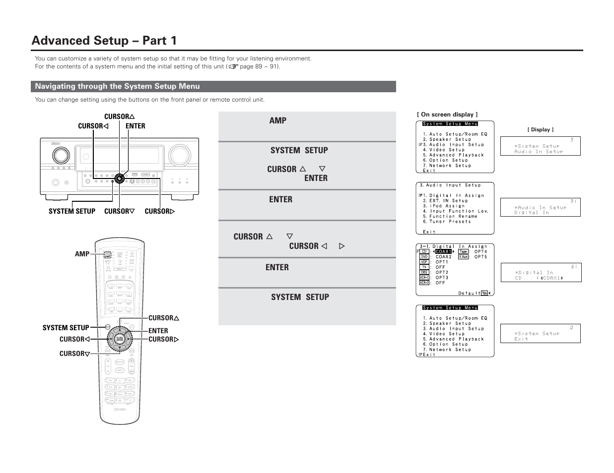 Advanced setup – part 1 | Denon AVR-4306 User Manual | Page 70 / 146