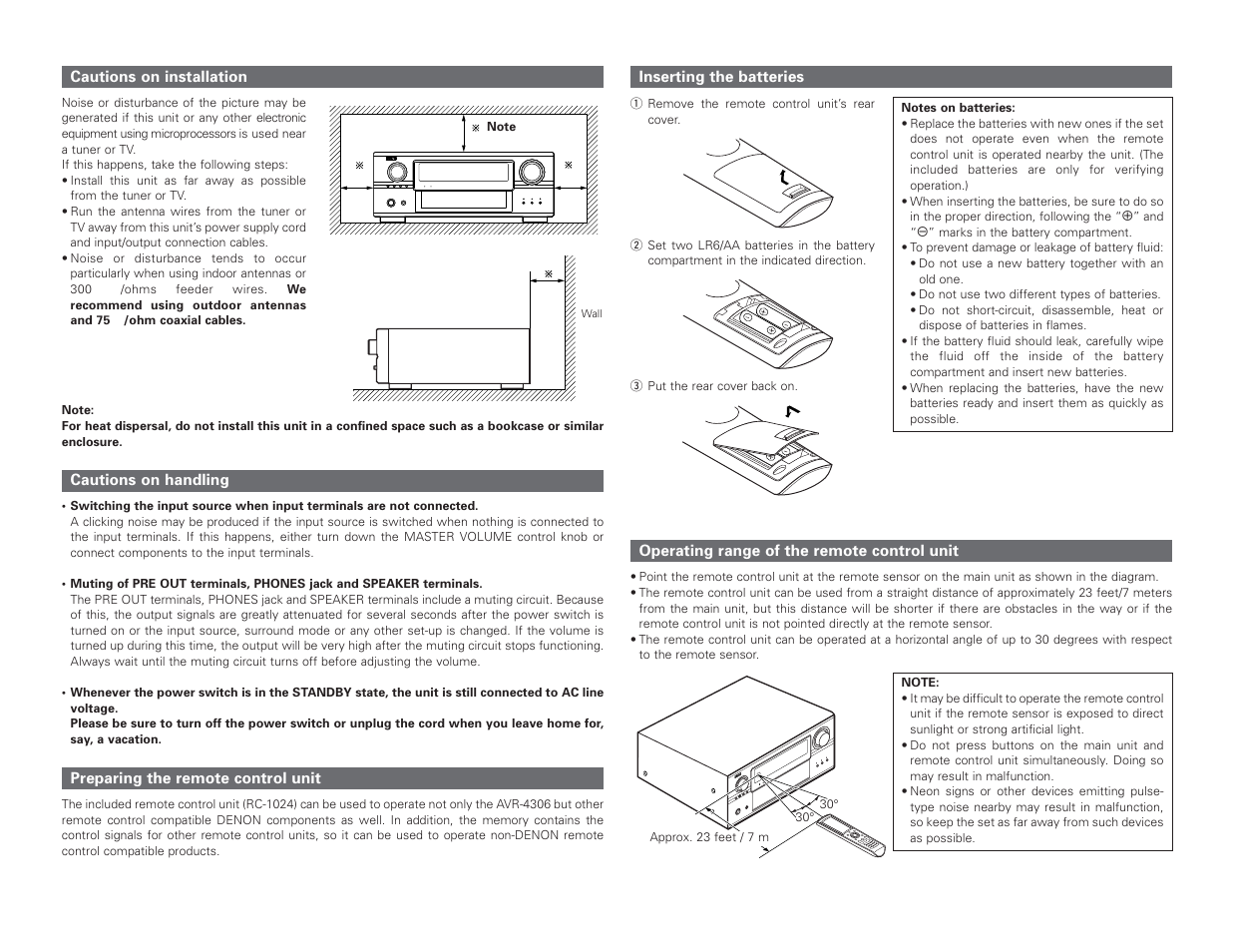 Denon AVR-4306 User Manual | Page 8 / 146