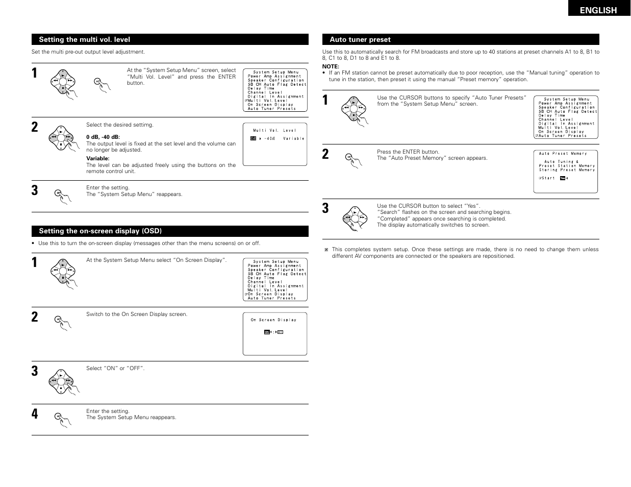 English | Denon AVR-3802 User Manual | Page 15 / 82