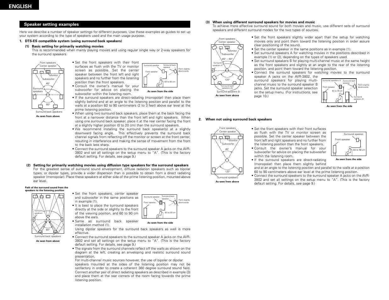 English | Denon AVR-3802 User Manual | Page 38 / 82