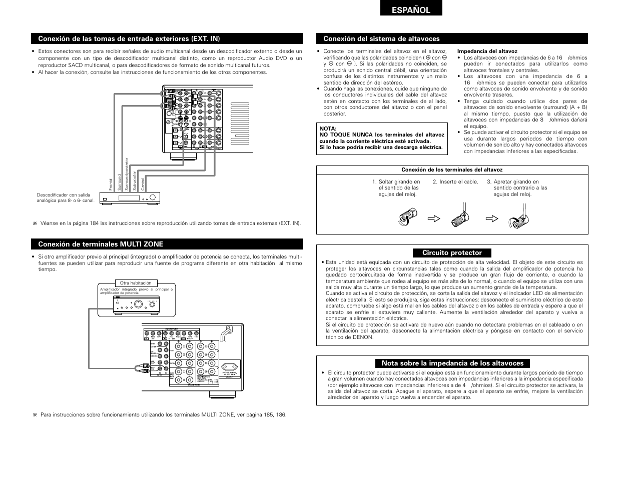 Español | Denon AVR-3802 User Manual | Page 47 / 82