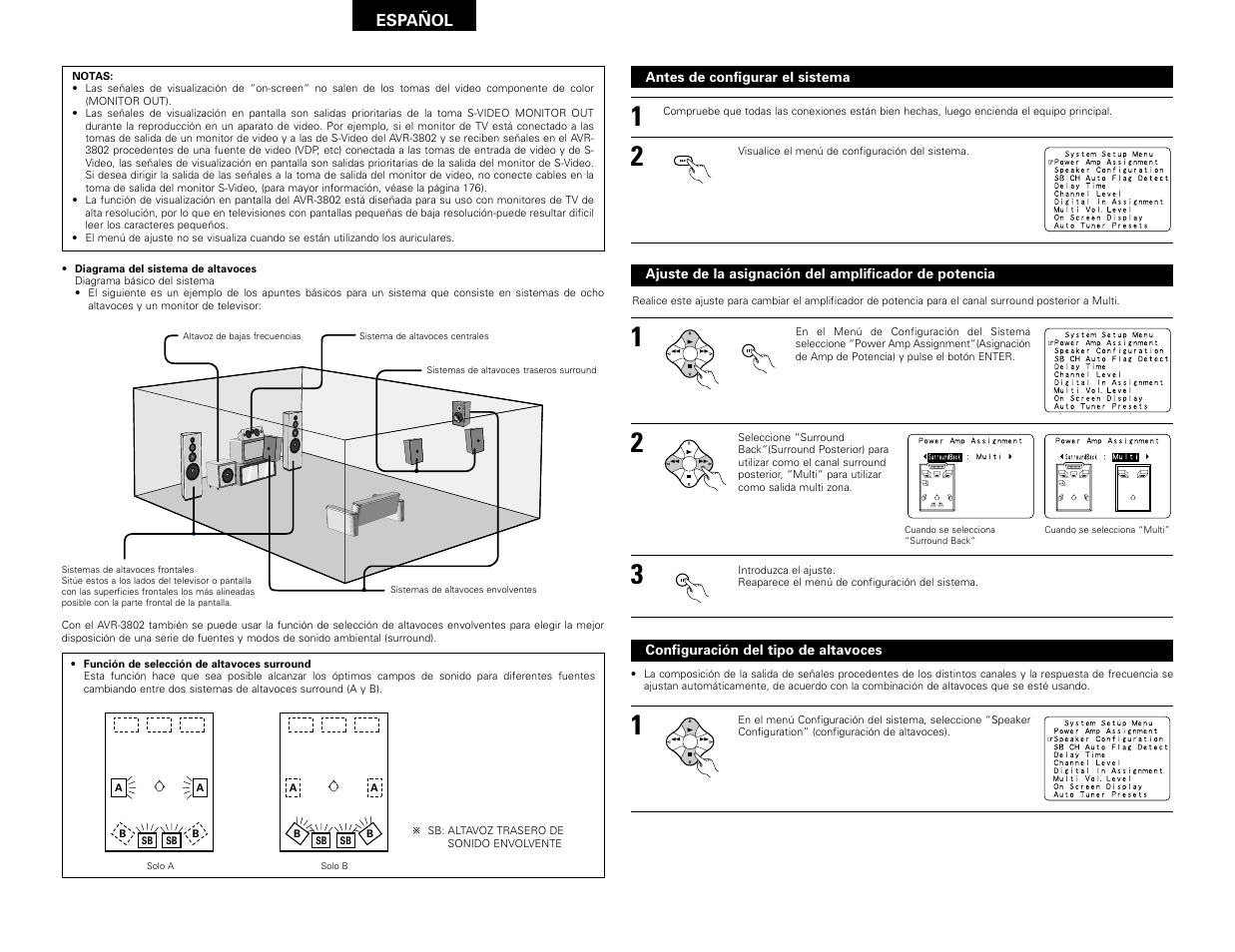 Español | Denon AVR-3802 User Manual | Page 50 / 82