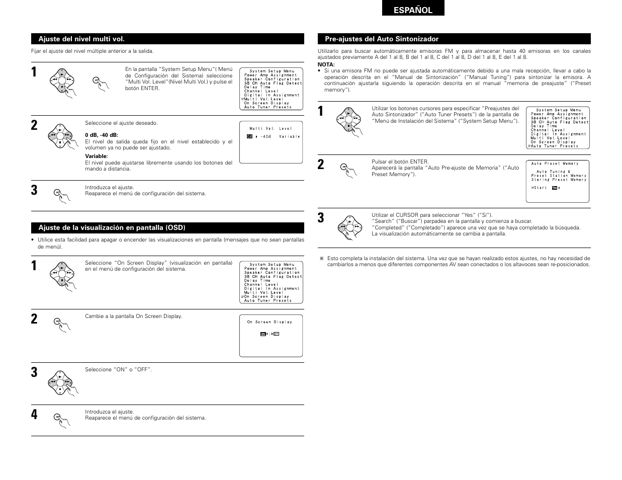 Español | Denon AVR-3802 User Manual | Page 55 / 82