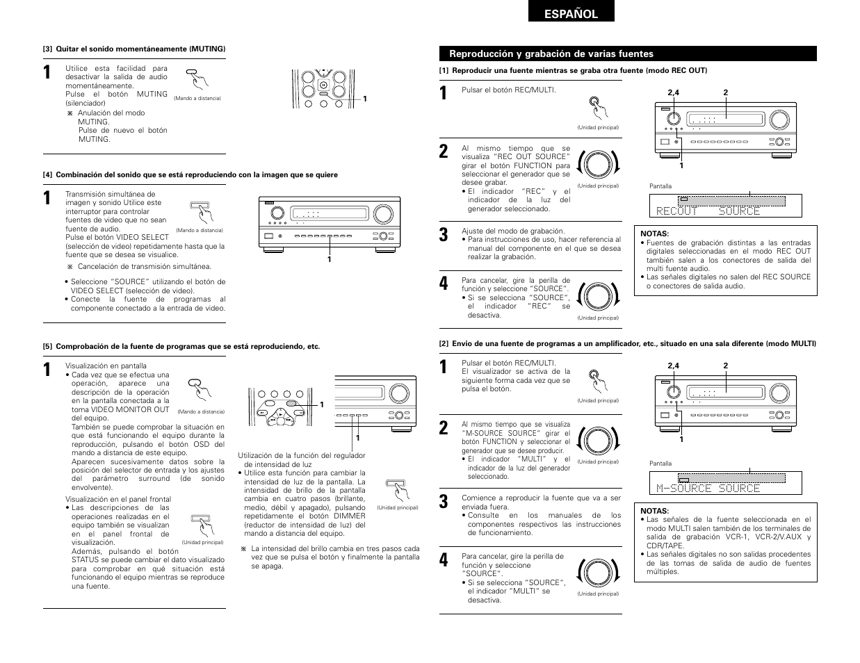 Enter, Shift muting tuning, Band mode tuning | Español | Denon AVR-3802 User Manual | Page 65 / 82