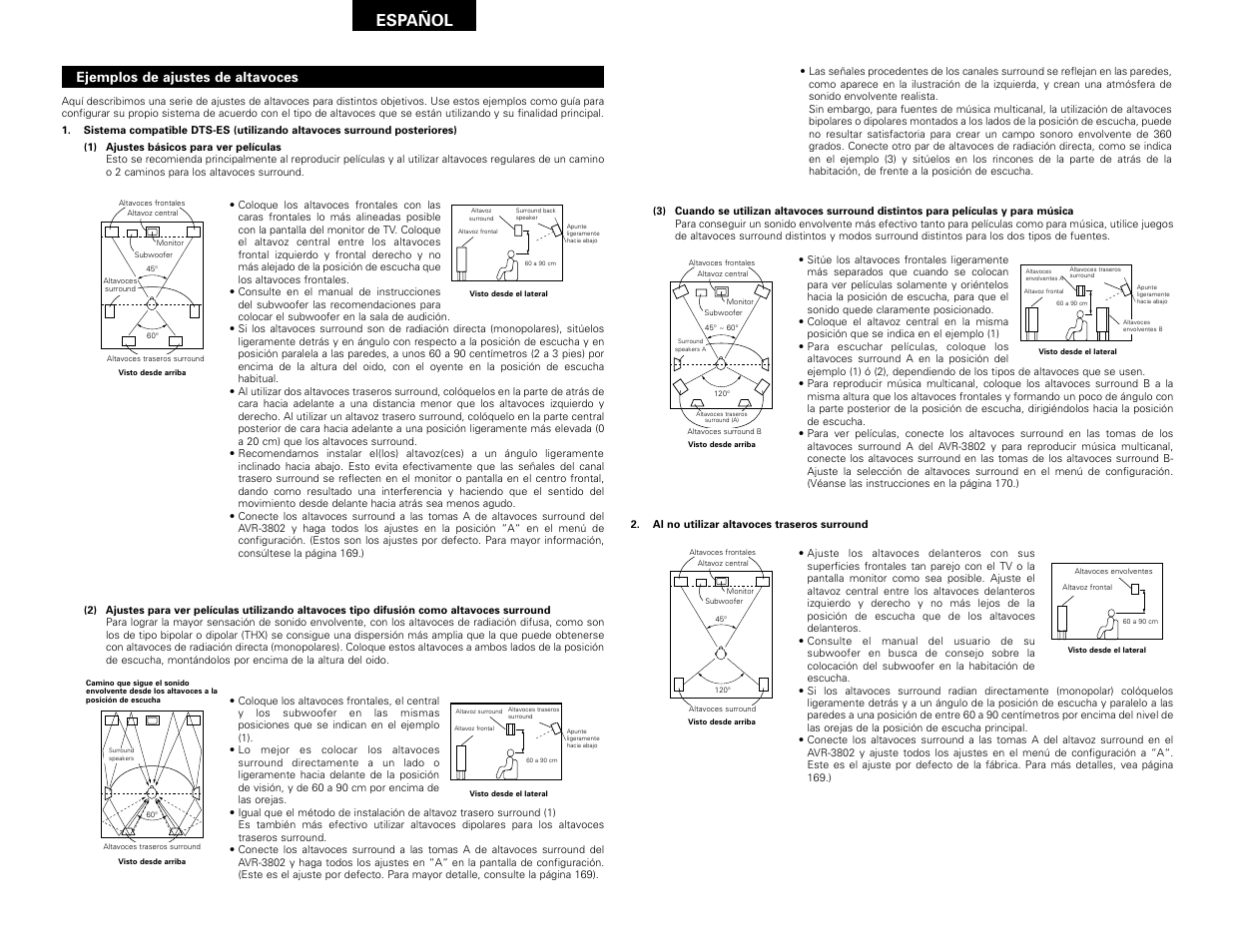 Español | Denon AVR-3802 User Manual | Page 78 / 82