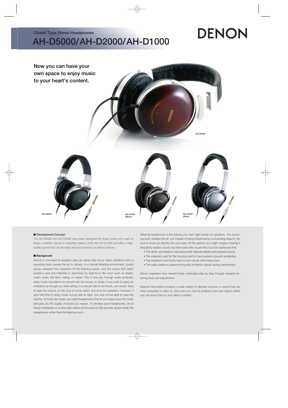 Denon AH-D5000 User Manual | 2 pages