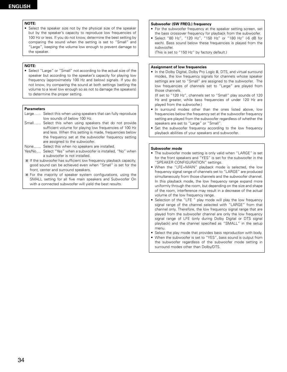 English | Denon ADV-M71 User Manual | Page 34 / 112