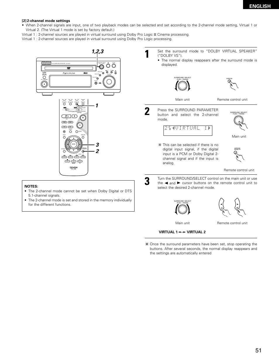 English, Virtual speaker | Denon ADV-M71 User Manual | Page 51 / 112