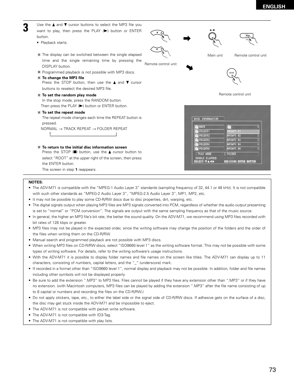 English | Denon ADV-M71 User Manual | Page 73 / 112