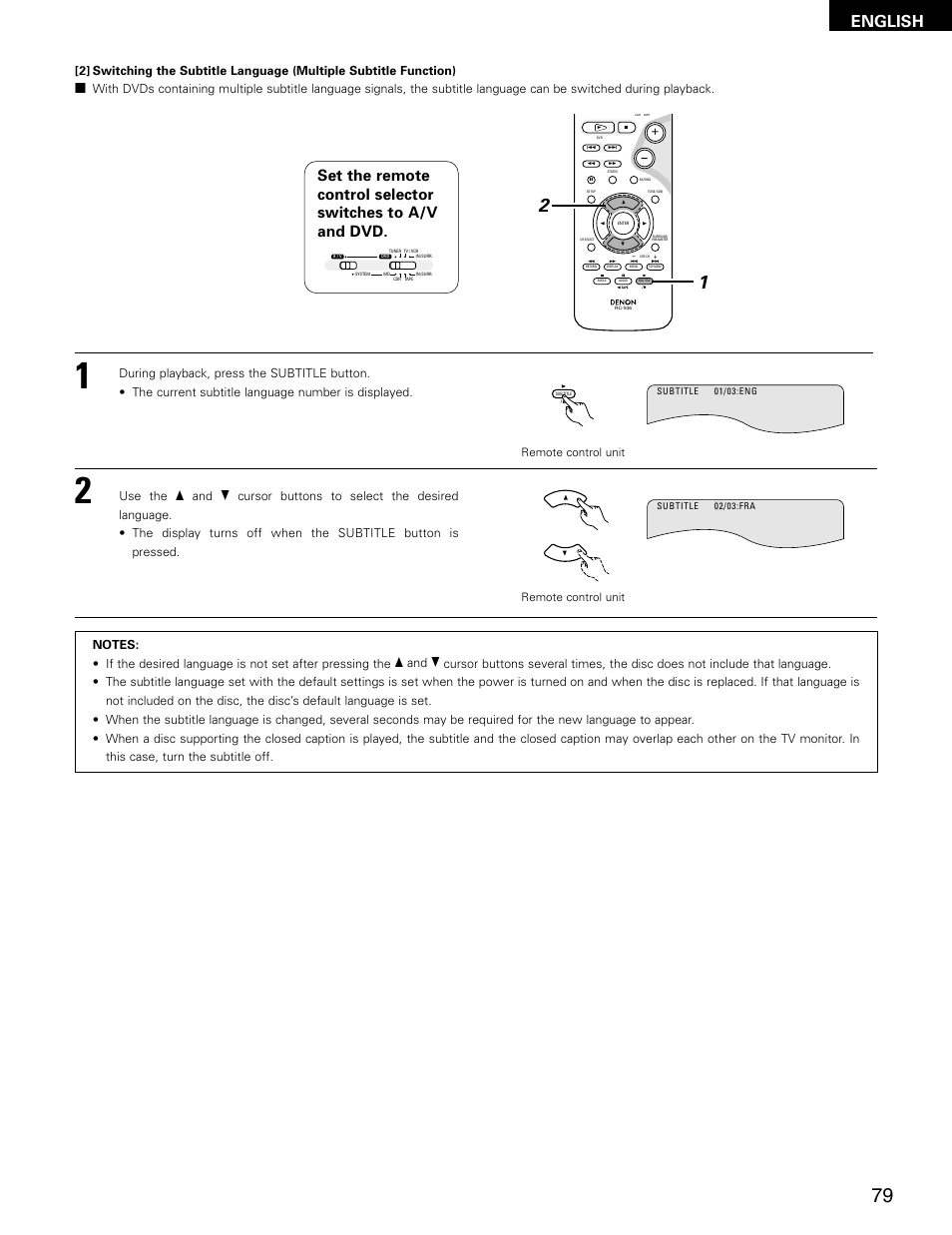 English | Denon ADV-M71 User Manual | Page 79 / 112